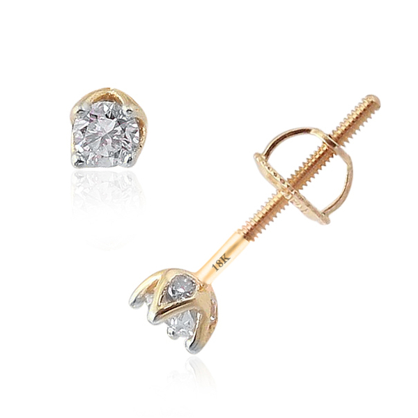 ILIANA 18K Yellow Gold IGI Certified Diamond (Rnd) (SI/G-H) Stud Earrings 0.330 Ct.