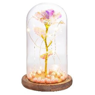 Rose Pattern Dome Lamp with LED Lights (Requires 3 x AAA batteries - not included)