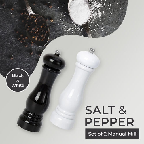 Set of 2 Stainless Steel Manual Salt and Pepper Mill in Chess Piece