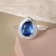 Kyanite and Diamond Ring in Platinum Overlay Sterling Silver 2.37 Ct.