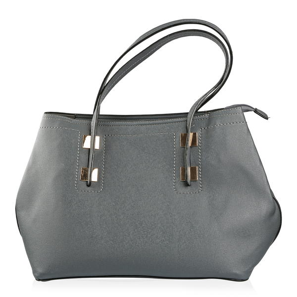 Set of 2 - Grey Colour Large and Small with Adjustable and Removable Shoulder Strap Tote Bag (Size 47x27x17 Cm, 33x21x13.5 Cm)