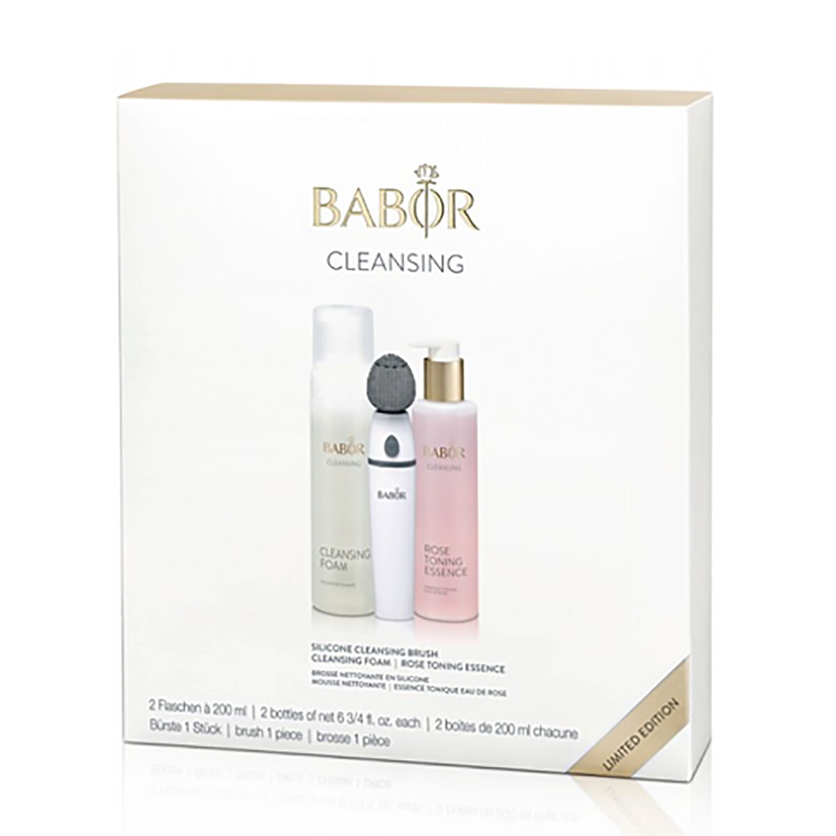 Babor: Silicone Cleansing Brush Set (Incl. Cleansing Brush, Cleasning Foam & Rose Toning Essence)