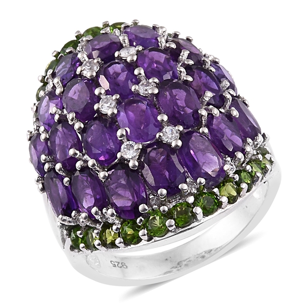 Limited Edition - Designer Inspired - Amethyst (Ovl), Chrome Diopside and Natural Cambodian Zircon R