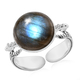 Sajen Silver NATURES JOY Collection - Labradorite Enamelled Ring in Rhodium Overlay Sterling Silver 5.47 Ct.
