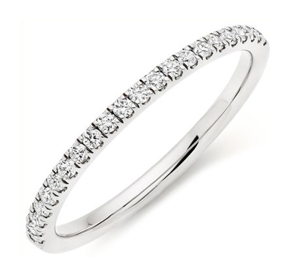 ILIANA 18K White Gold IGI Certified Diamond (Rnd) (SI/G-H) Band Ring 0.330 Ct.