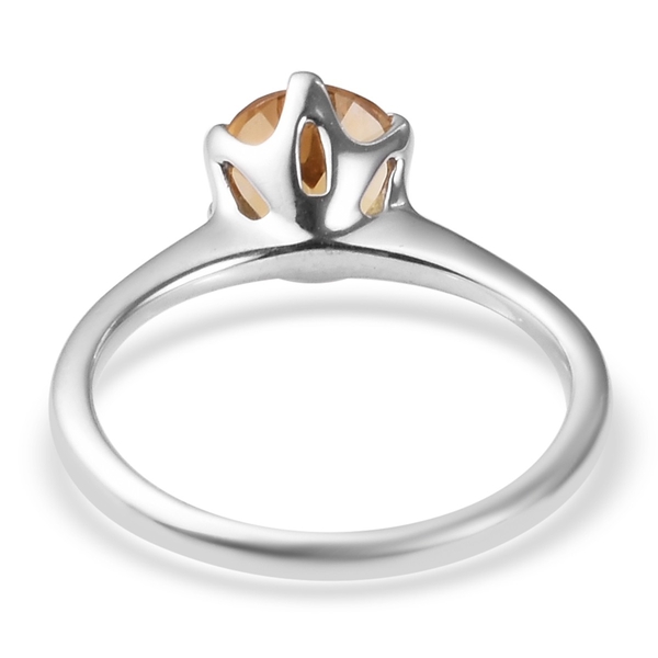 AA Citrine Solitaire Ring in Platinum 1Overlay Sterling Silver 1.25 Ct.