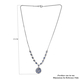AAA Ceylon Sapphire Cluster Necklace (Size 18) in Platinum Overlay Sterling Silver 4.00 Ct.