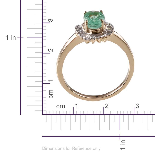 Close Out Deal 14K Y Gold Boyaca Colombian Emerald (Ovl 0.85 Ct), Diamond Ring 1.000 Ct.