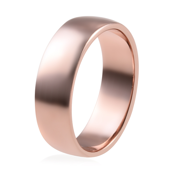 Rose Gold Overlay Sterling Silver Plain Band Ring