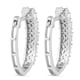 NY Close Out Deal- 10K White Gold Diamond (I1/G-H) Hoop Earrings (with Clasp) 0.50 Ct