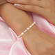 Natural Uncut Pink Diamond Bangle (Size - 7.25) in Vermeil Rose Gold Overlay Sterling Silver 0.50 Ct, Silver Wt. 15.20 Gms