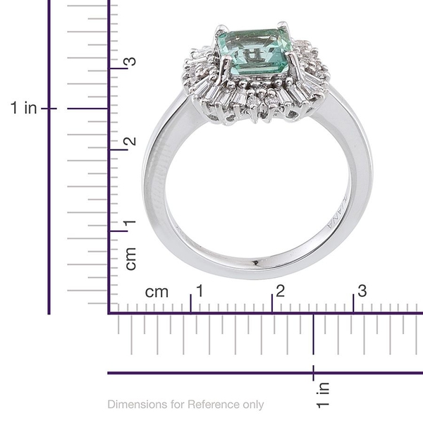 ILIANA 18K W Gold Boyaca Colombian Emerald (Oct 1.25 Ct), Diamond Ring 1.650 Ct.