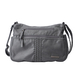 Crossbody Bag with Adjustable Shoulder Strap and Zipper Closure - Grey