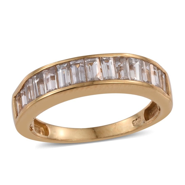 AA Natural Cambodian Zircon (Bgt) Half Eternity Band Ring in 14K Gold Overlay Sterling Silver 2.500 
