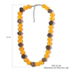 Yellow Agate and Onyx  Necklace (Size - 18 with 2 inch Extender) in Platinum Overlay Sterling Silver 436.92 Ct