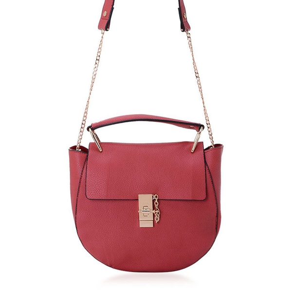 Red Colour Crossbody Bag (Size 36x23x8 Cm)