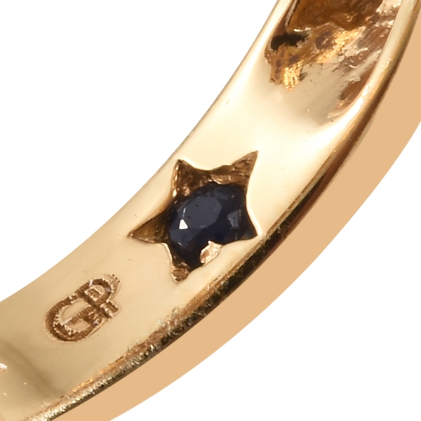 GP Alexandria Quartz (Bgt), Tanzanite and Kanchanaburi Blue Sapphire Ring in 14K Gold Overlay Sterling Silver 13.000 Ct.