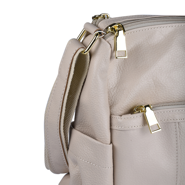 SENCILLEZ 100% Genuine Leather Crossbody Bag (Size 31x13x21cm) - Beige