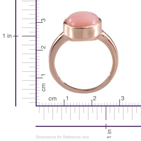 Peruvian Pink Opal (Ovl) Solitaire Ring in Rose Gold Overlay Sterling Silver 4.000 Ct.