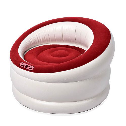 Deluxe Inflatable Armchair with Backrest (Size 85x82x60cm) Red and