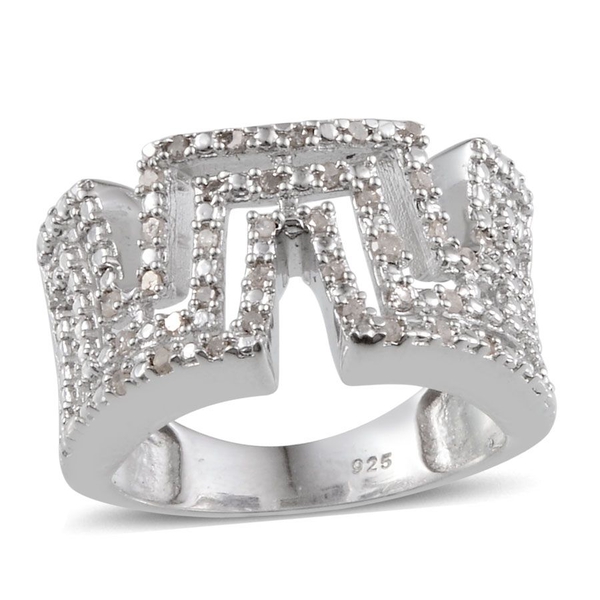 Diamond (Rnd) Ring in Platinum Overlay Sterling Silver 0.250 Ct.