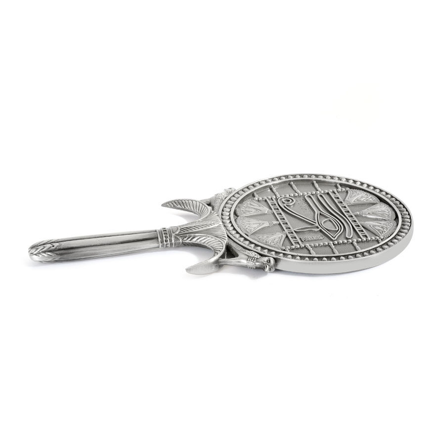 Egyptian Impressions Hand Mirror in Silvertone