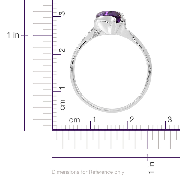 Amethyst (Mrq) Solitaire Ring in Sterling Silver 2.000 Ct.