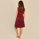 Tamsy V-Neck Sleeveless Dress (Size S,8-10) - Burgundy