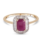 9K Yellow Gold Ruby and Diamond Ring (Size Q) 1.33 Ct.