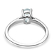 Aquamarine Solitaire Ring in Platinum Overlay Sterling Silver