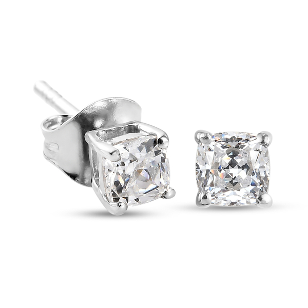 3 Piece Set - Lustro Stella Sterling Silver Ring, Pendant and Stud Earrings (with Push Back) Made with Finest CZ 4.42 Ct