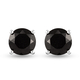 Black Tourmaline Stud Earrings (with Push Back) in Platinum Overlay Sterling Silver 2.85 Ct.