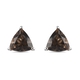 Smoky Quartz Solitaire Stud Earrings (with Push Back) in Platinum Overlay Sterling Silver 1.25  Ct.