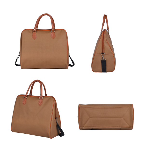 Travel Bag with Shoulder Strap (Size 43x38x20 Cm) - Brown