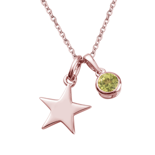 Hebei Peridot 2 Pcs Pendant with Chain (Size 20) with Lobster Clasp in Rose Gold Overlay Sterling Si