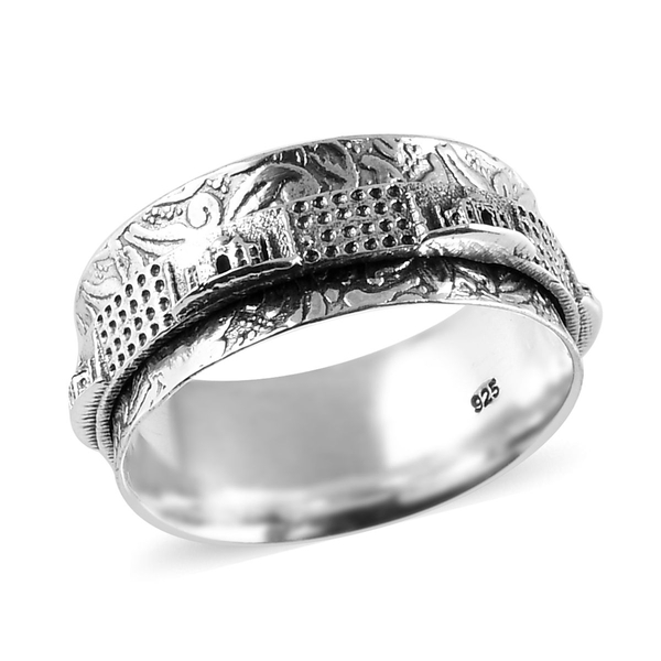 Sterling Silver Taj Mahal Band Ring, Silver wt 4.31 Gms