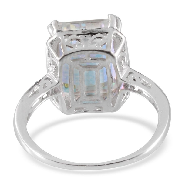 Mercury Mystic Topaz (Oct 8.75 Ct), Blue Diamond Ring in Platinum Overlay Sterling Silver 8.780 Ct.