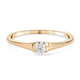 9K Yellow Gold SGL Certified Natural Diamond ( I2-I3/G-H) Solitaire Ring 0.25 Ct.