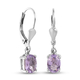 Pink Amethyst Lever Back Earrings in Platinum Overlay Sterling Silver 1.39 Ct.