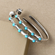 Arizona Sleeping Beauty Turquoise Hoop Earrings (With Push Back) in Platinum Overlay Sterling Silver, Silver Wt. 5.87 Gms