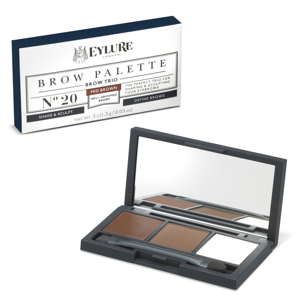 Eyelure Brow Kit -Firm Brow Pencil Mid Brown and Eye Brow Palette Mid Brown