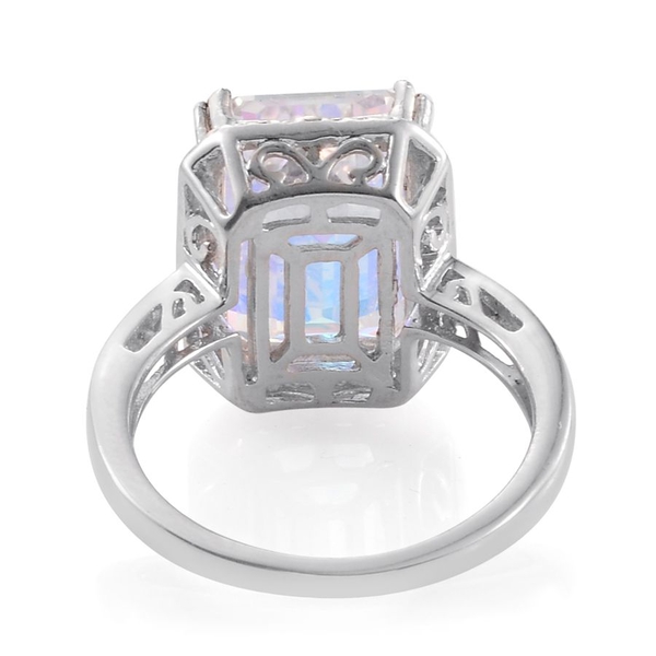Mercury Mystic Topaz (Oct), Natural Cambodian Zircon Ring in Platinum Overlay Sterling Silver 9.250 Ct.