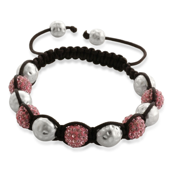Shamballa Friendship Pink Austrian Crystal Bracelet (Adjustable)