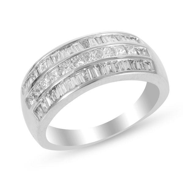 ILIANA 18K White Gold 1 Carat Diamond (Sqr) Ring IGI Certified  (SI/G-H)