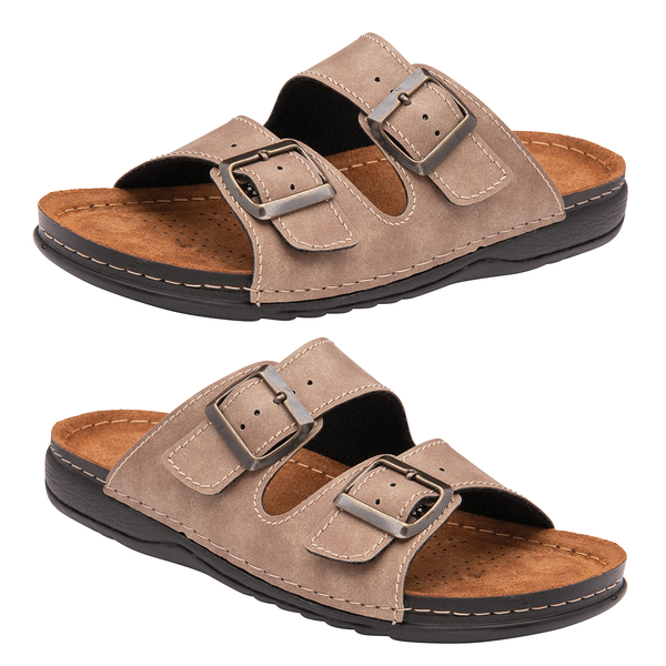 Lotus George Mule Sandals (Size 8) - Taupe