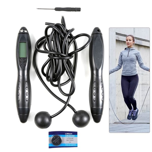 Electronic Counting Skipping Rope in Black