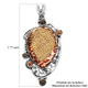 Sajen Silver Leopard Gold Druzy Collection - Window Drusy Astral Leopard Gold, Celestial Quartz, Doublet Celestial Citrine, Pendant in Rhodium Overlay Sterling Silver 48.55 Ct, Silver Wt 11.13 Gms