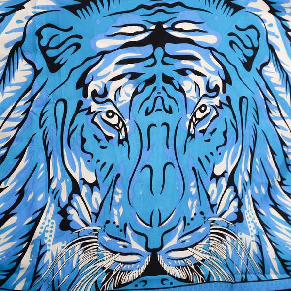 JOVIE Tropic Tiger Printed Short Kaftan (Size 95x80 Cm) - Blue & Multi