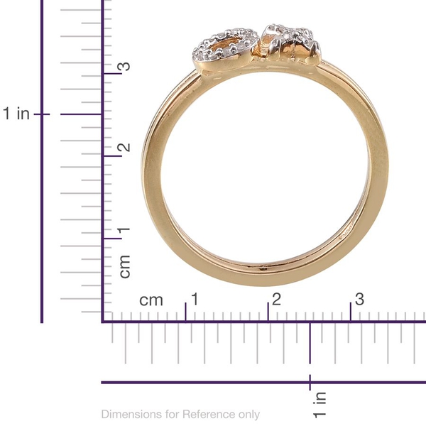 Diamond (Rnd) XO Ring in 14K Gold Overlay Sterling Silver 0.100 Ct.