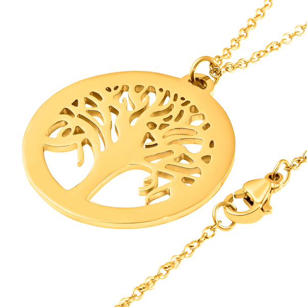 Tree of Life Necklace (Size - 20) in Yellow Gold Tone